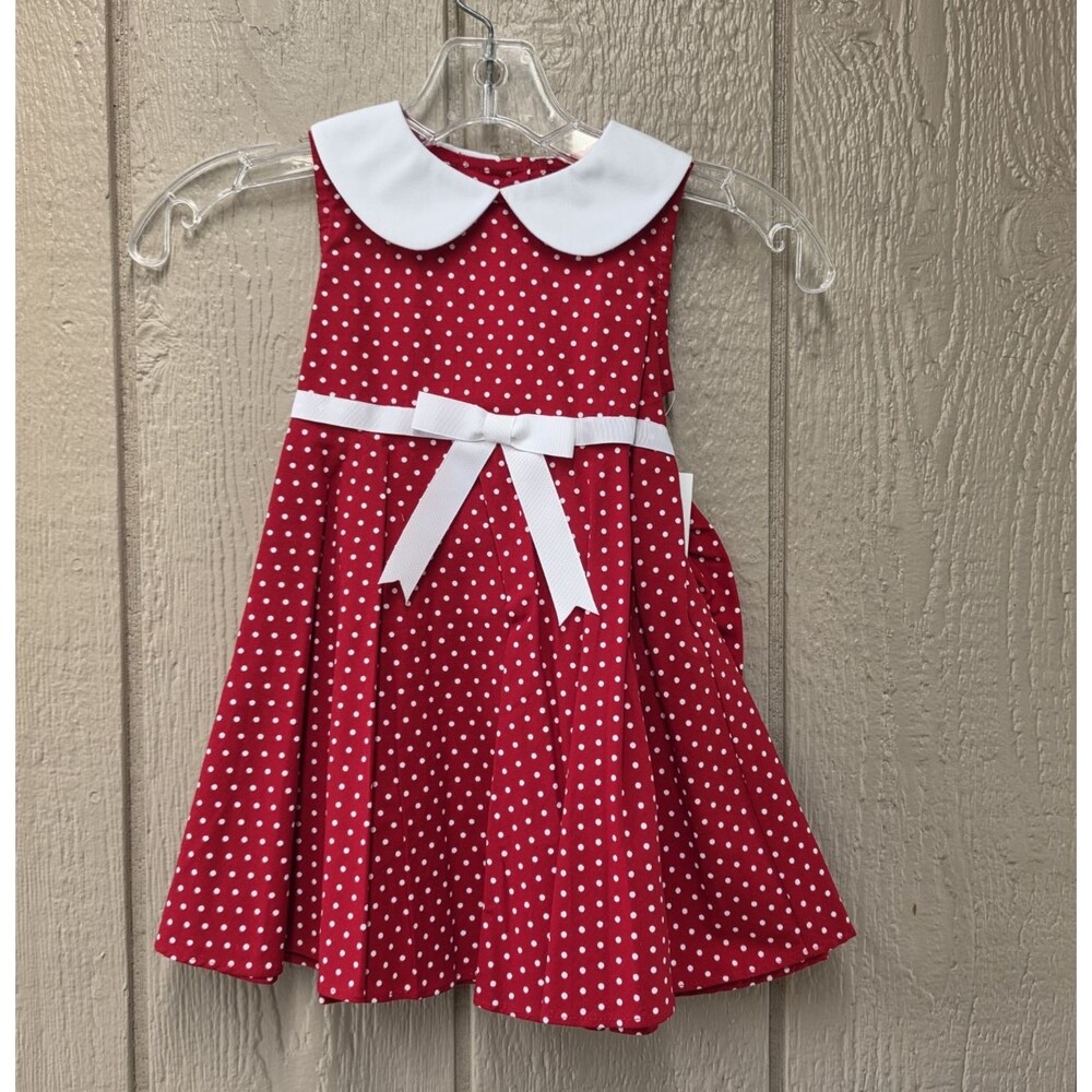 Vintage Rare Editions Polka Dot Dress Size 3T Red With Hat Peter Pan Collar NWT - Picture 1 of 6